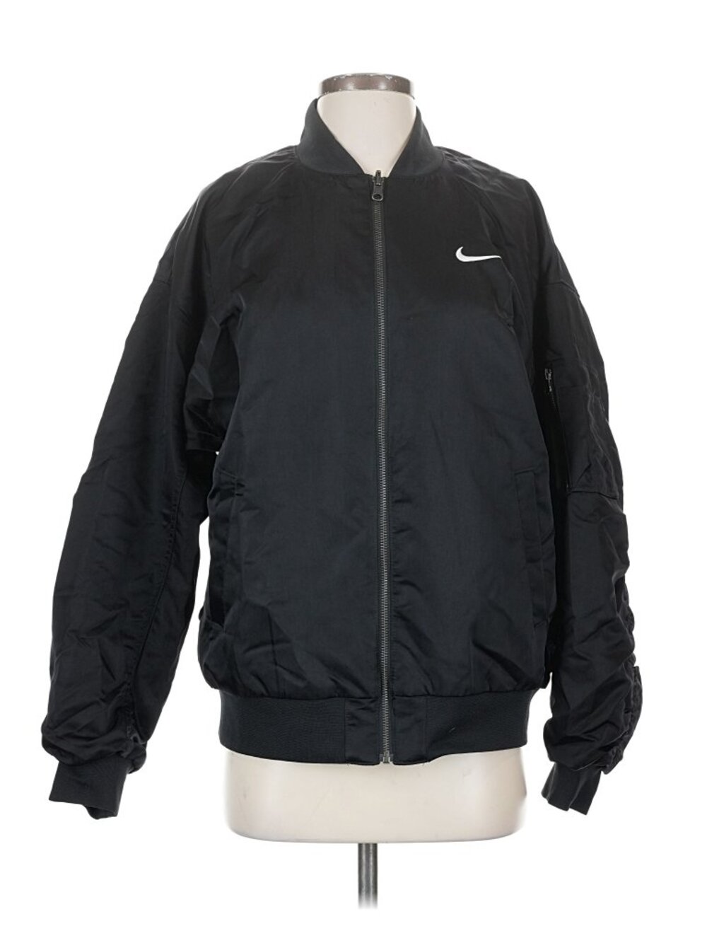 Nike Sportswear Women's Reversible Varsity Bomber Jacket Black Size Small Swoosh
